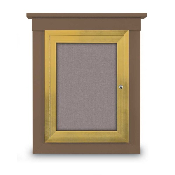72"x36" 3-Door Enclosed Letterboard, Grey Vinyl/Cherry